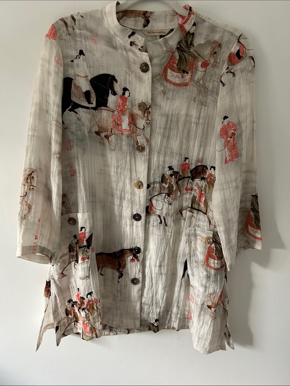 Soft Surrounding's Song Dynasty Tunic Women's SZ Medium Novelty Mandarin Collar - Picture 10 of 10
